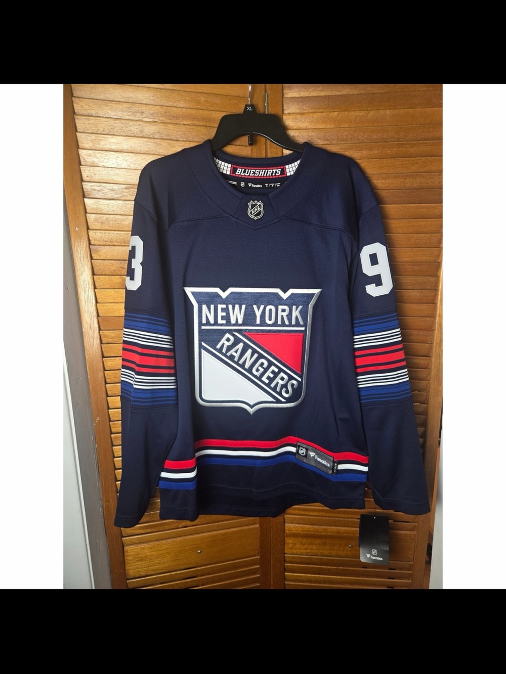 New York Rangers Fanatics Breakaway Zibanejad Navy Alt Jersey Mens S